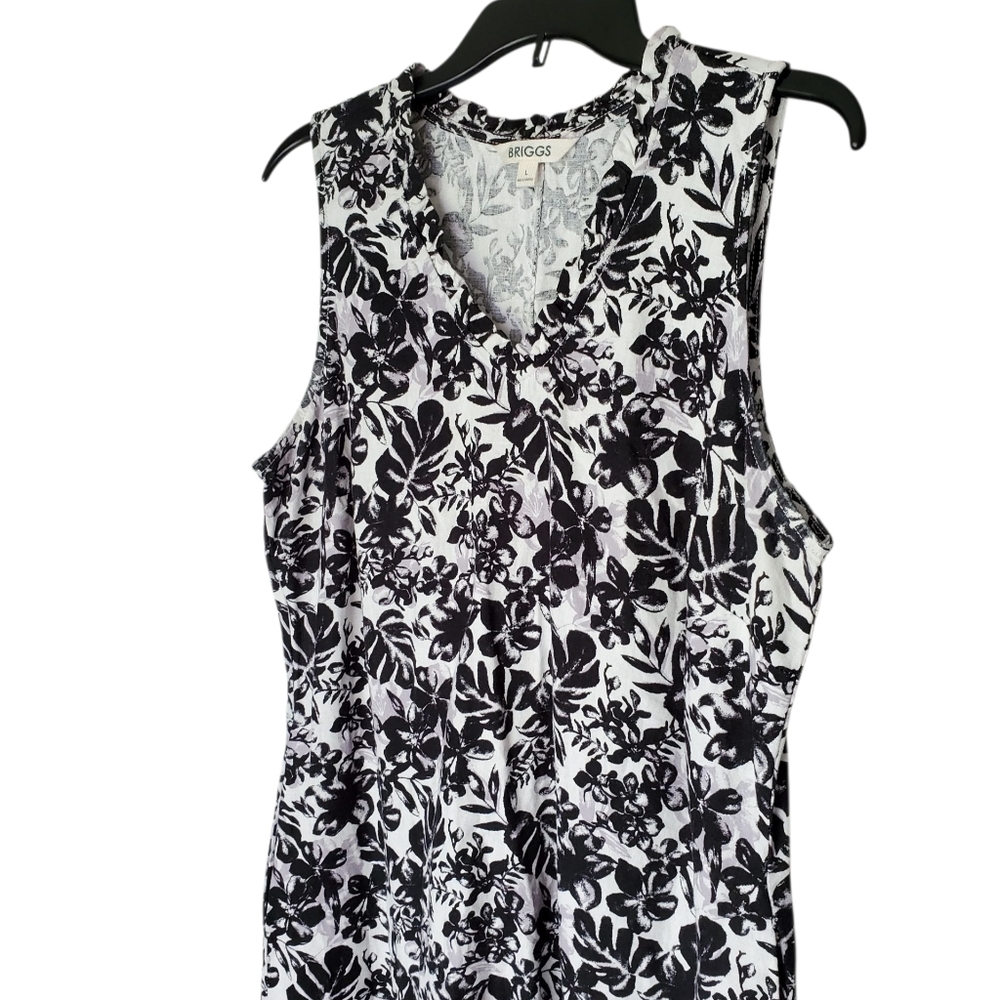Briggs Ladies' Ruffle V-Neck Linen Blend Dress - Large - Picture 6 of 9